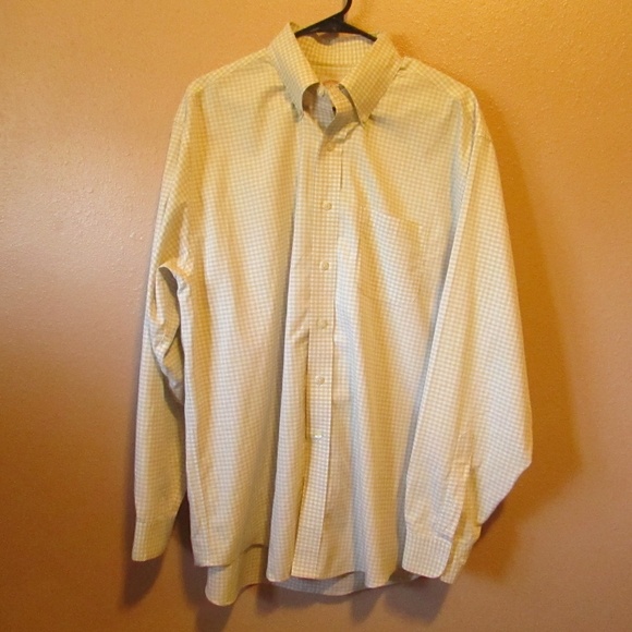 Brooks Brothers Yellow Checkered Casual Button Down Shirt - Picture 1 of 4